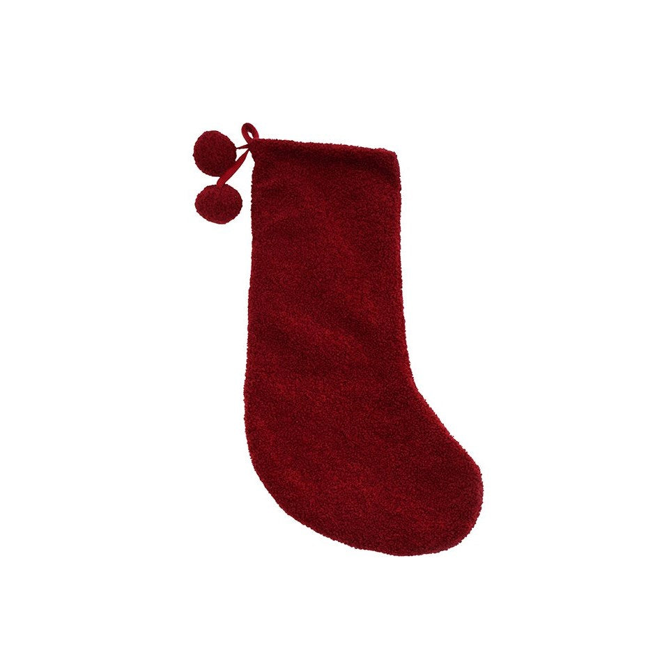 Cranberry Boucle Stocking