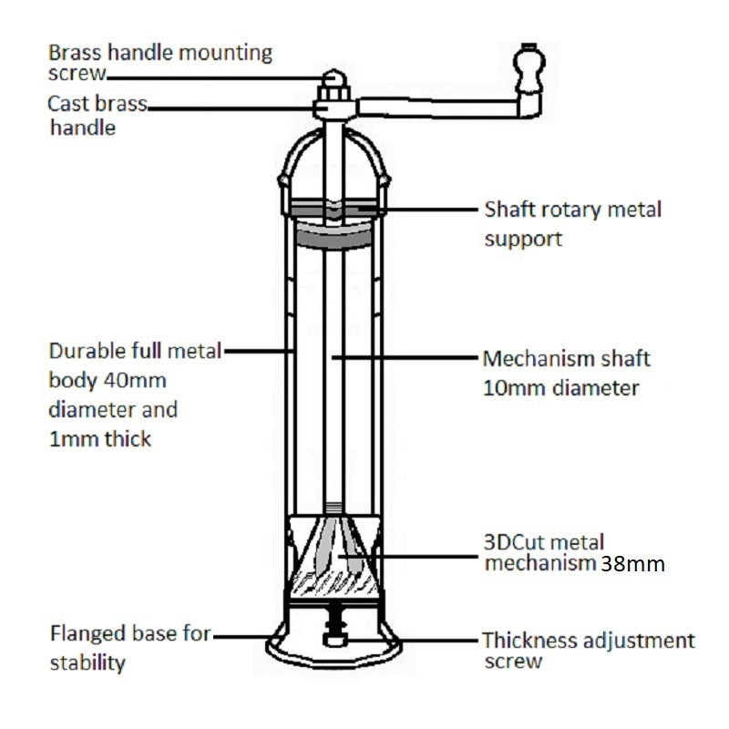 Brass Mill 9" Pepper Grinder