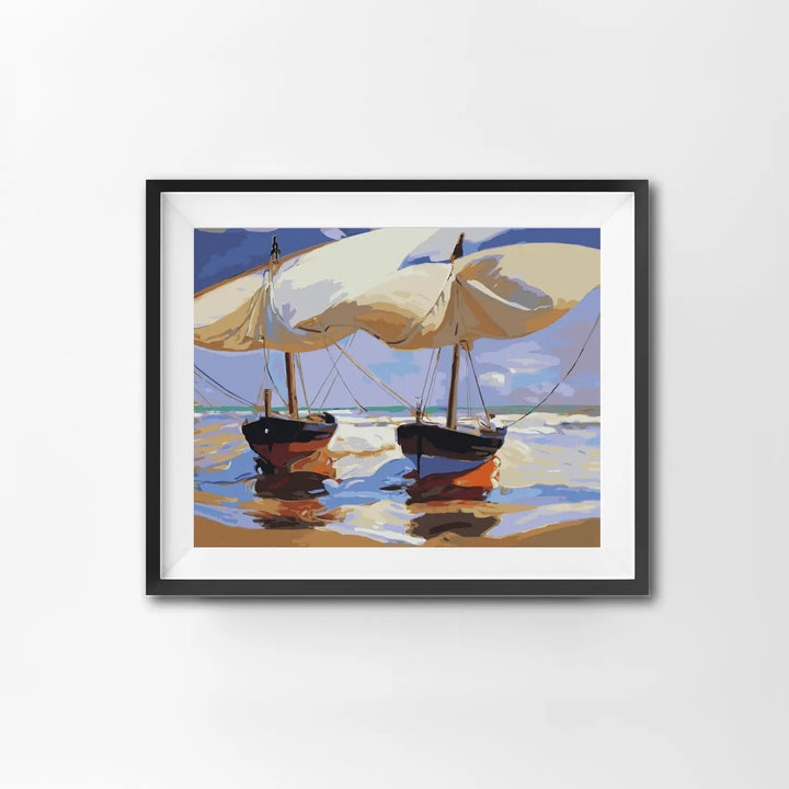 Beached Boats Paint By Numbers
