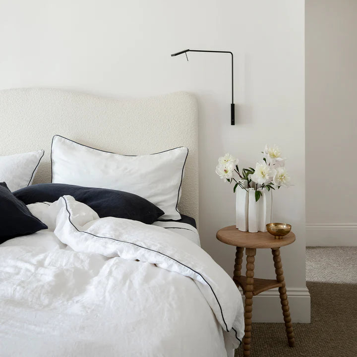 Piped Linen Duvet Cover