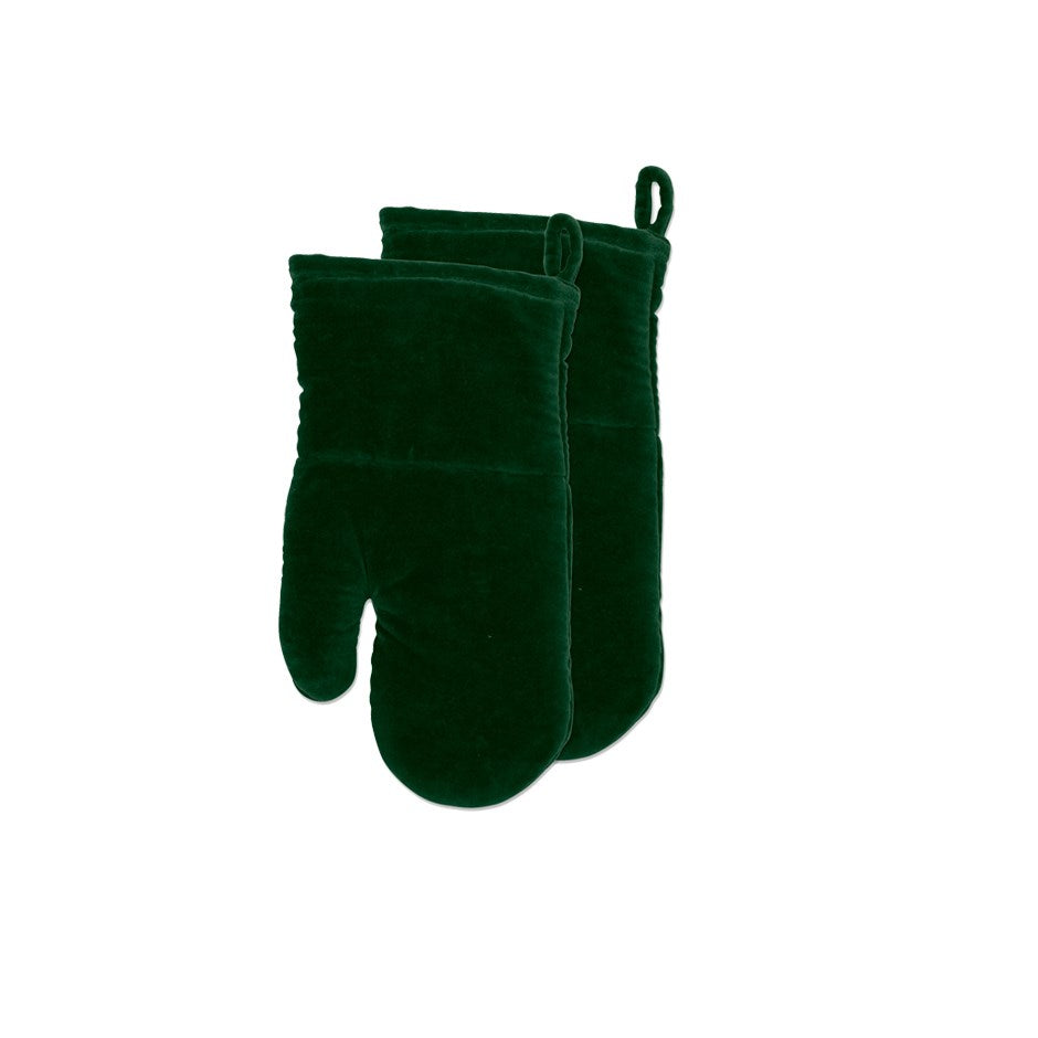 Luxury Forest Velvet Oven Mitt Set