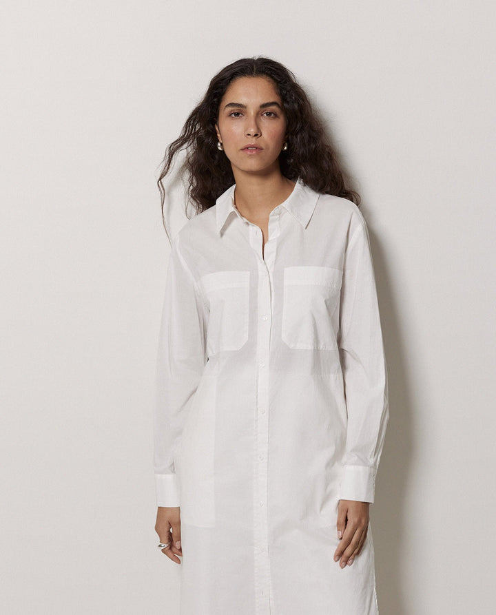 Poplin Collared-Shirt Dress