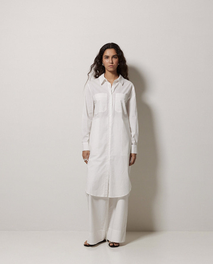 Poplin Collared-Shirt Dress