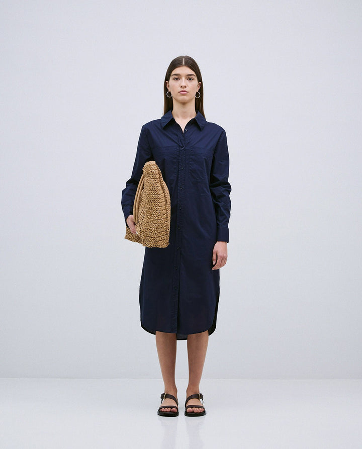 Poplin Collared-Shirt Dress
