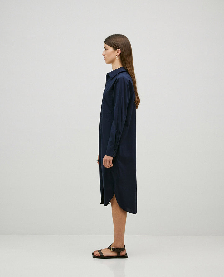 Poplin Collared-Shirt Dress