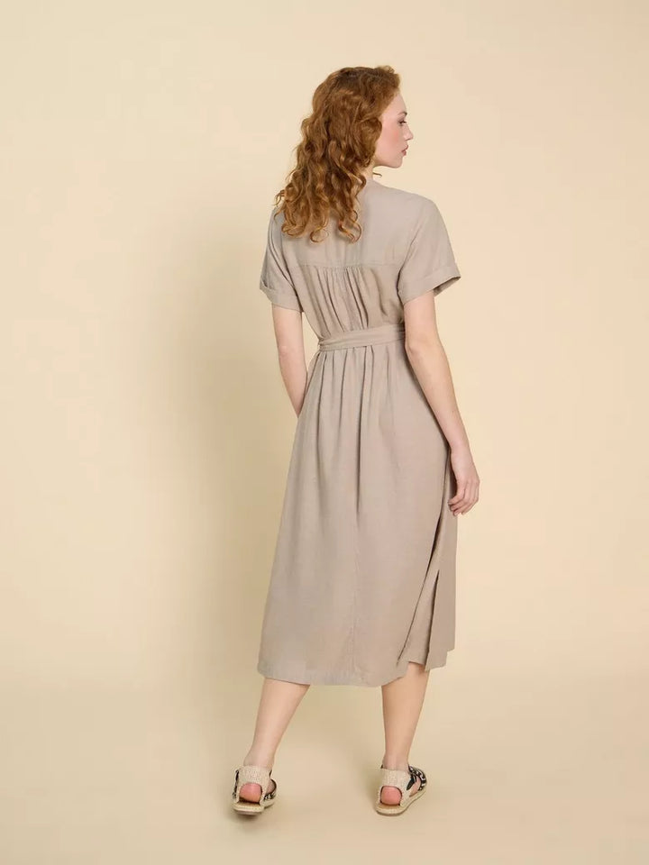 Hazel Linen Blend Shirt Dress