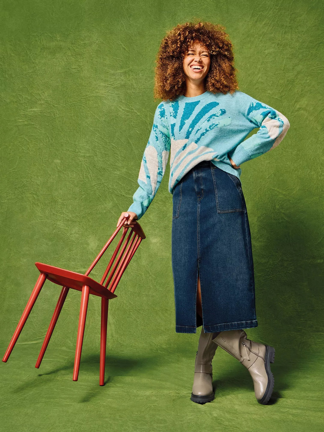 Maren Denim Midi Skirt