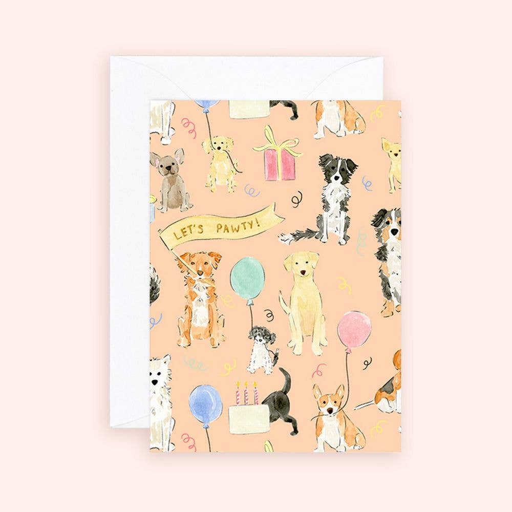 Dog Pawty Time Birthday Mini Card