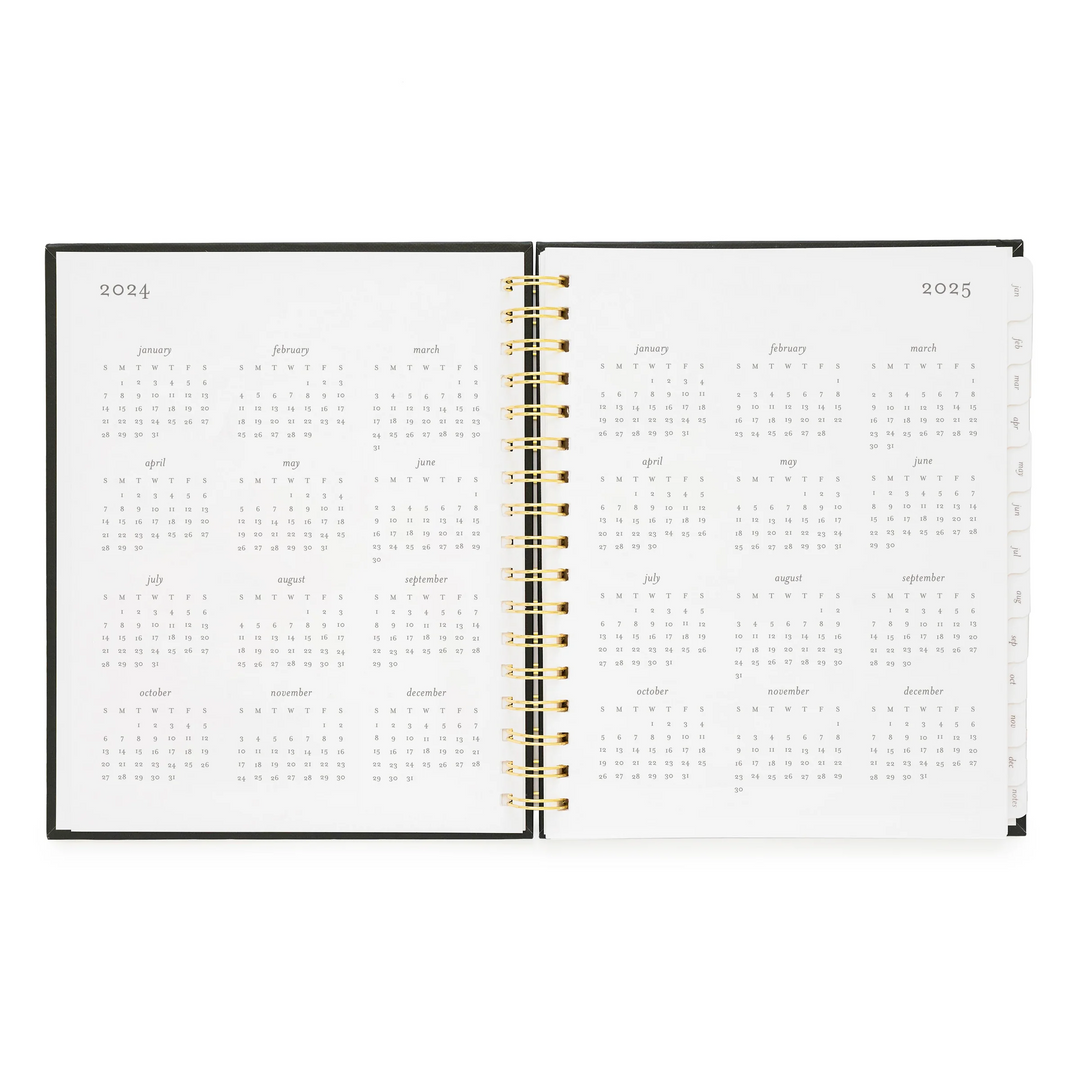 Signature Spiral Planner - Grey Pinstripe