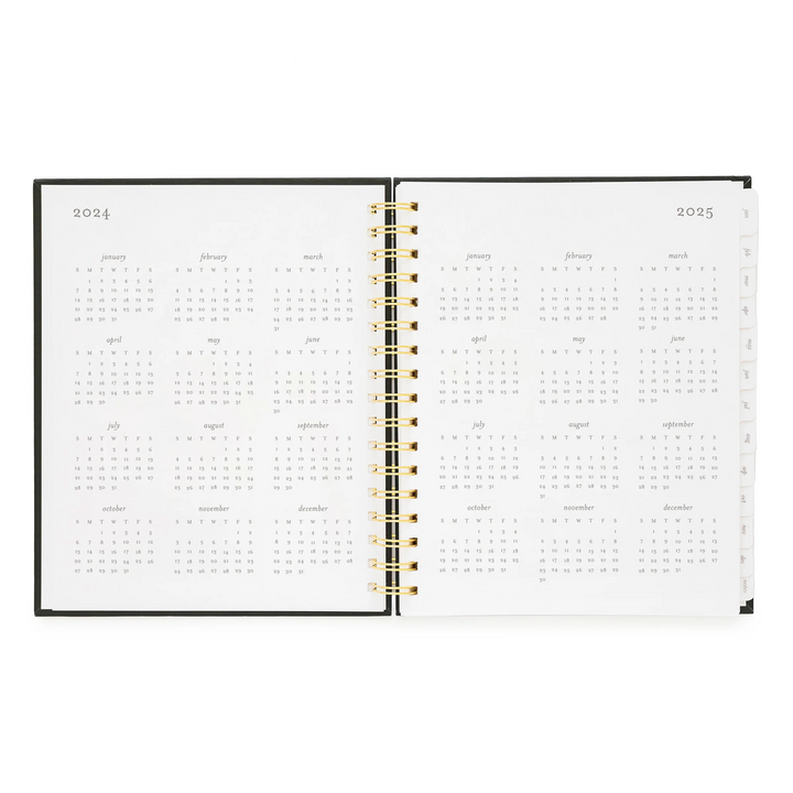 Signature Spiral Planner - Grey Pinstripe