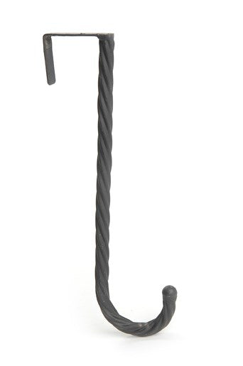 Twisted Iron Wreath Hanger Black 12”