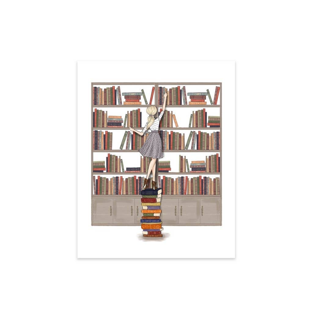 Bookworm Library Art Print