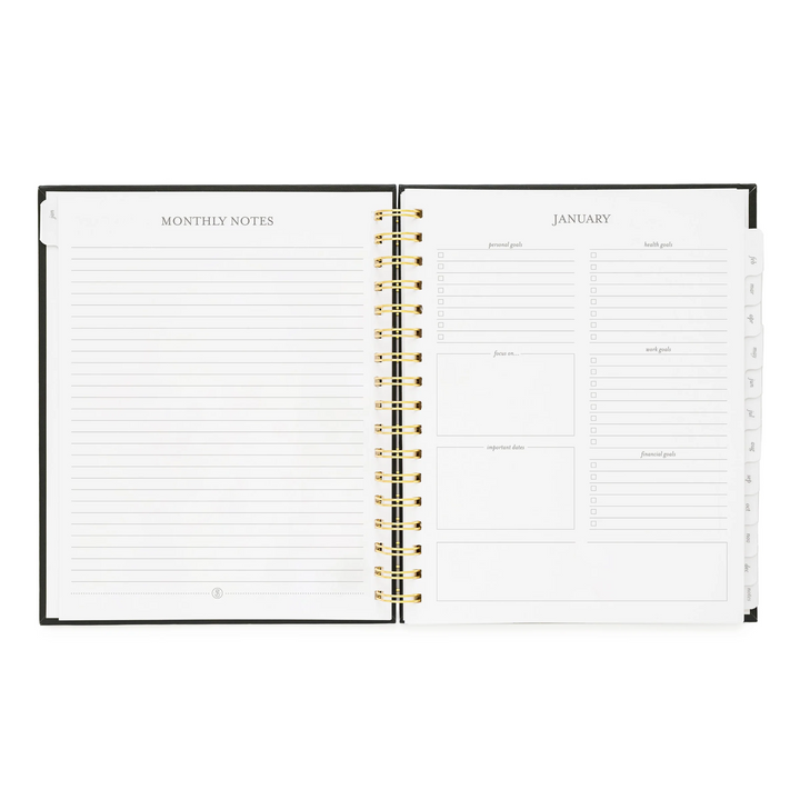 Signature Spiral Planner - Grey Pinstripe
