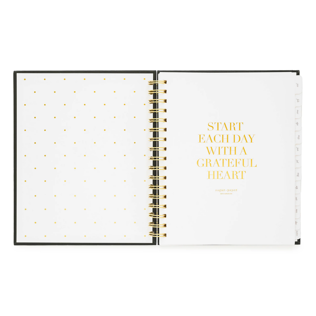 Signature Spiral Planner - Grey Pinstripe