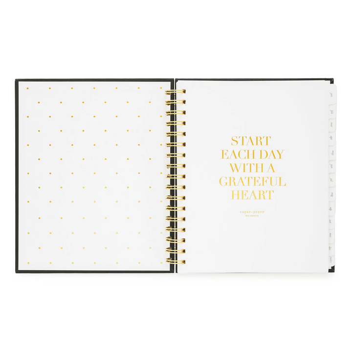 Signature Spiral Planner - Grey Pinstripe