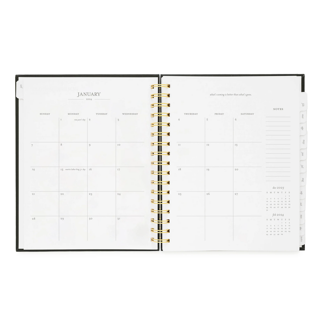Signature Spiral Planner - Grey Pinstripe