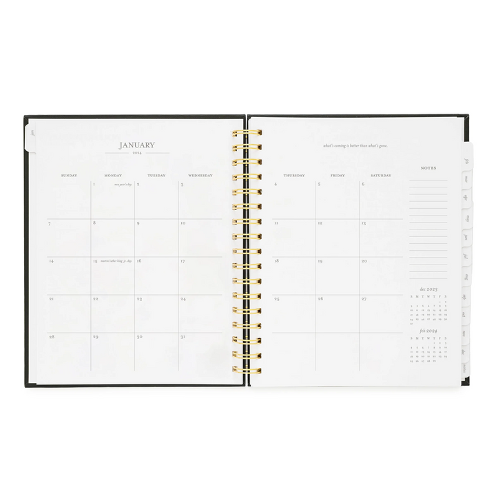 Signature Spiral Planner - Grey Pinstripe