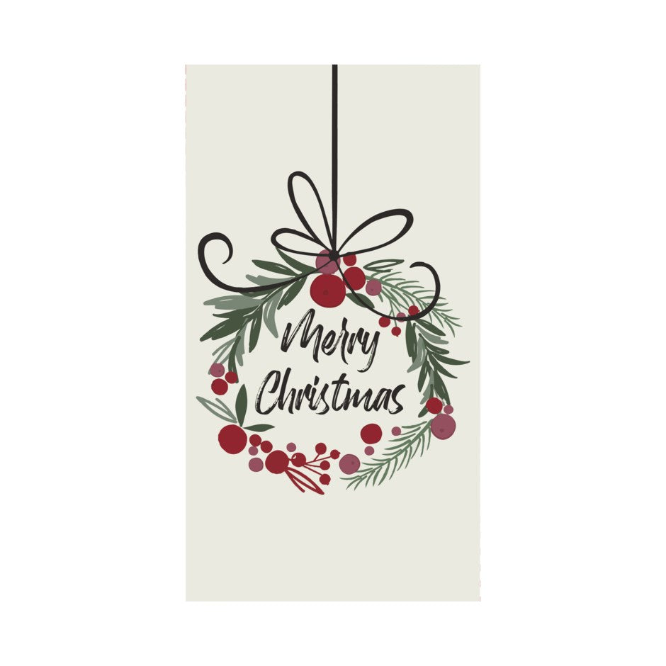 Merry Christmas Wreath Guest Napkin