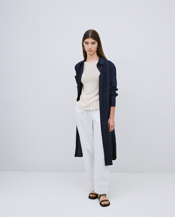 Poplin Collared-Shirt Dress