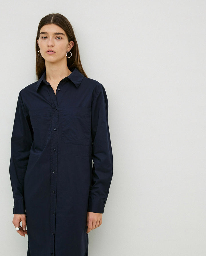 Poplin Collared-Shirt Dress
