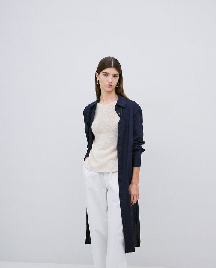 Poplin Collared-Shirt Dress