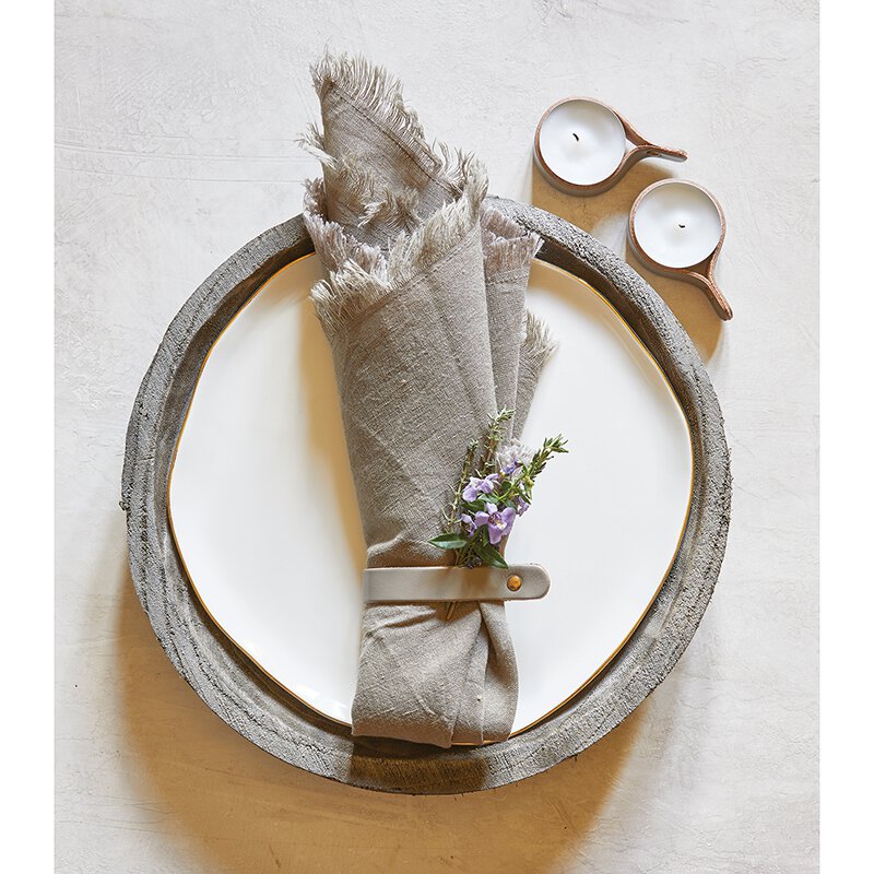 Leather Napkin Rings Set/4