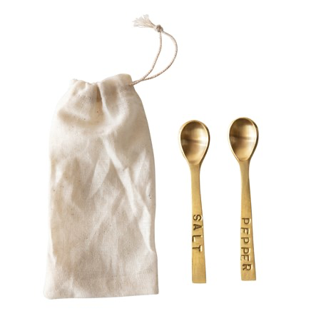 Salt & Pepper Brass Spoons