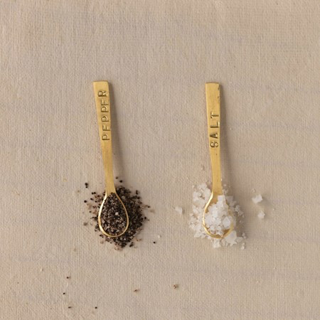 Salt & Pepper Brass Spoons