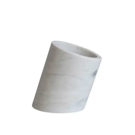 Angled White Marble Bottle Holder