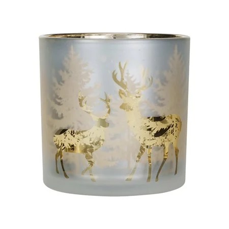 Round Mercury Glass Candle Holder