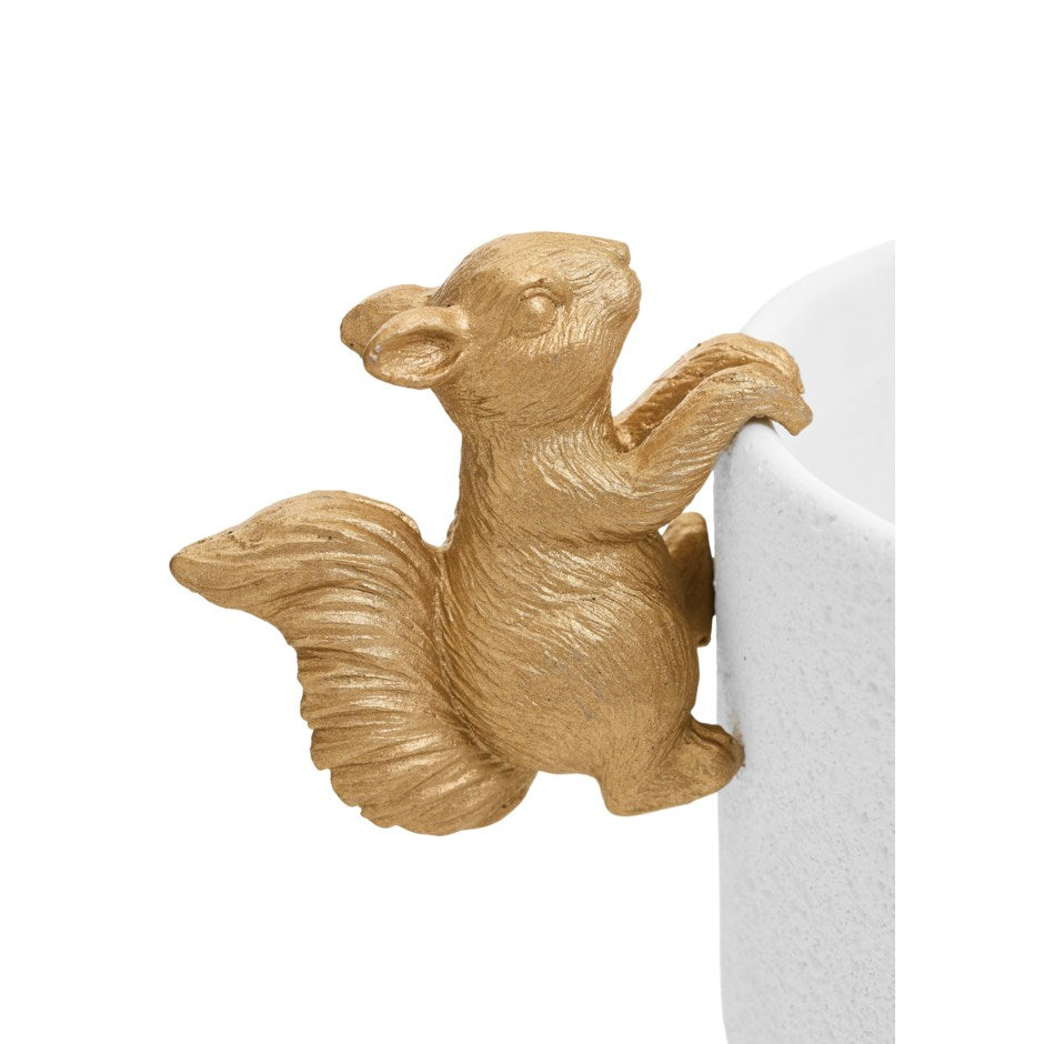 Gold Squirrel Holding Pot