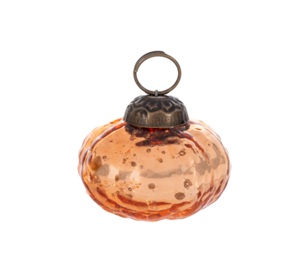 Textured Antique Mercury Glass Pumpkin Ornament