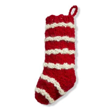 Red Stripe Knit Stocking