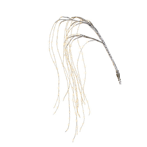 Silver Cascading Lighted Branch
