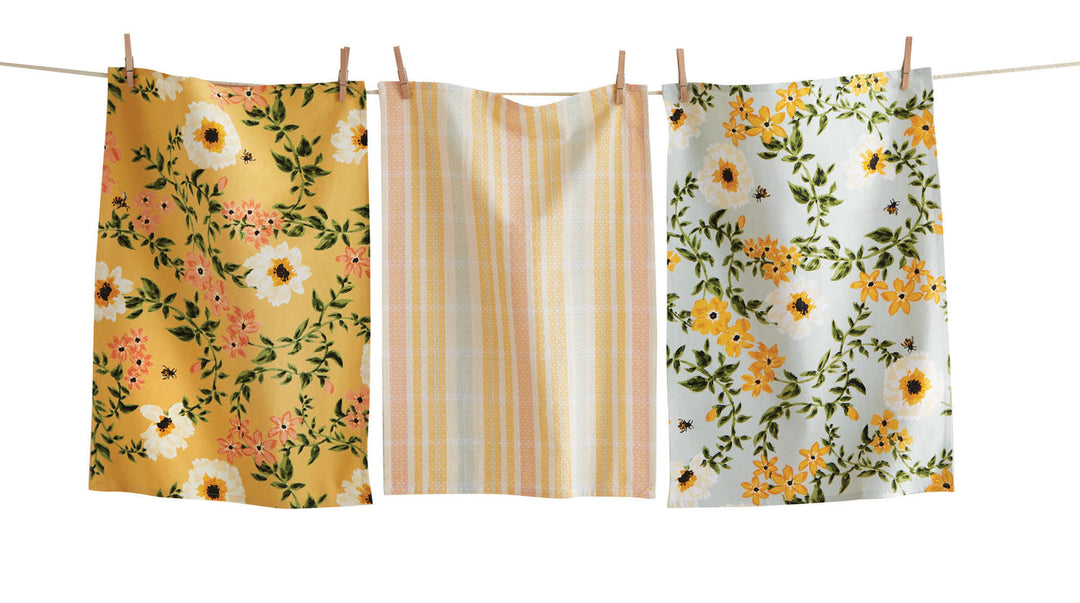 Bee Floral Dishtowel (SetOf3)
