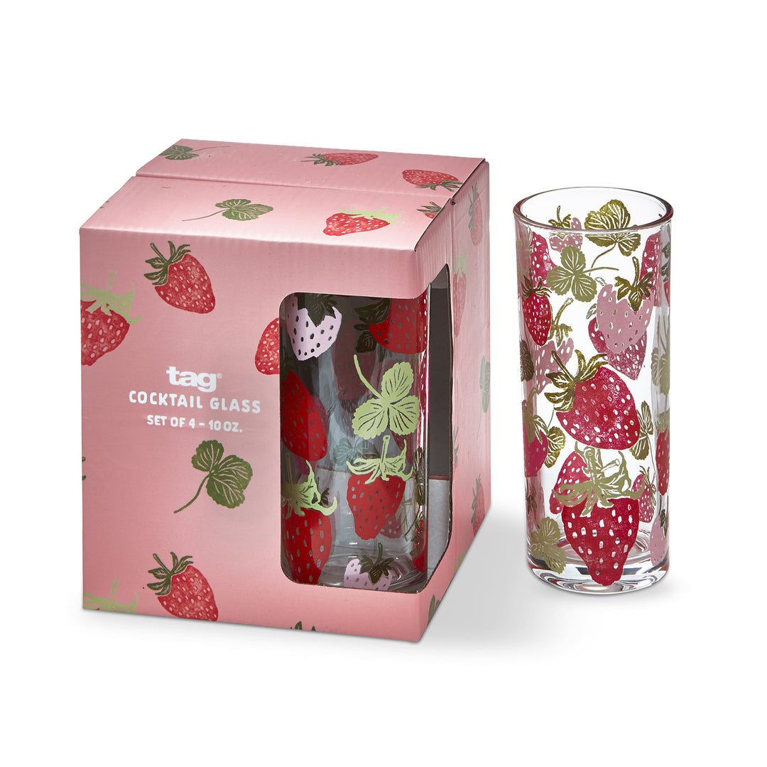 Strawberries Drink Glass (SetOf4)