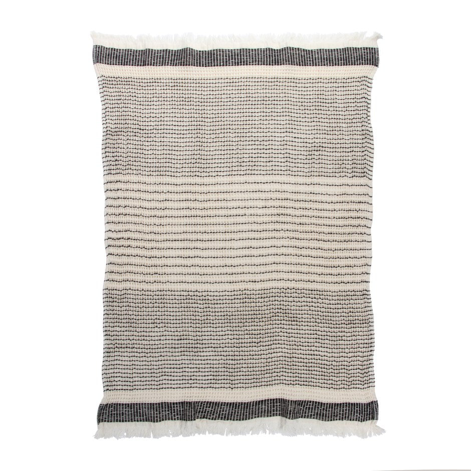 Black Pin Stripe Tea Towel