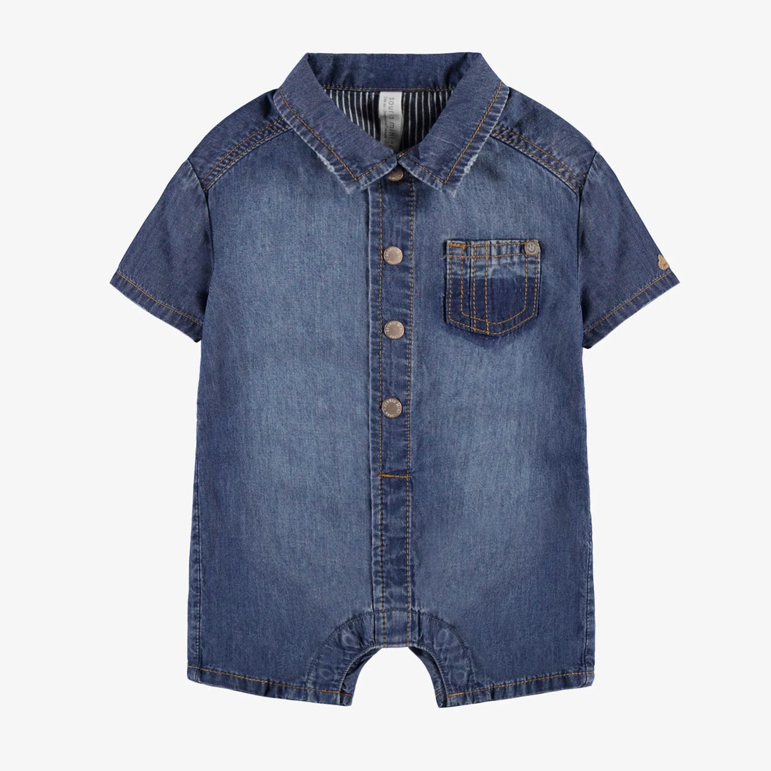 Short Sleeve Denim One-Piece