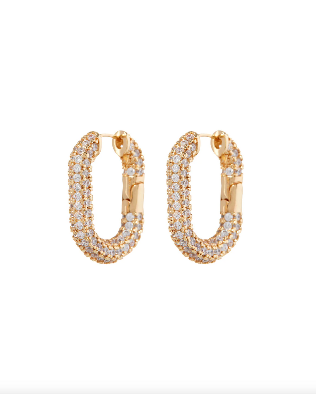 XL Pave Chain Link Hoops
