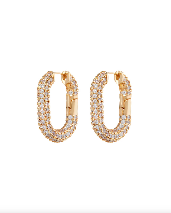 XL Pave Chain Link Hoops