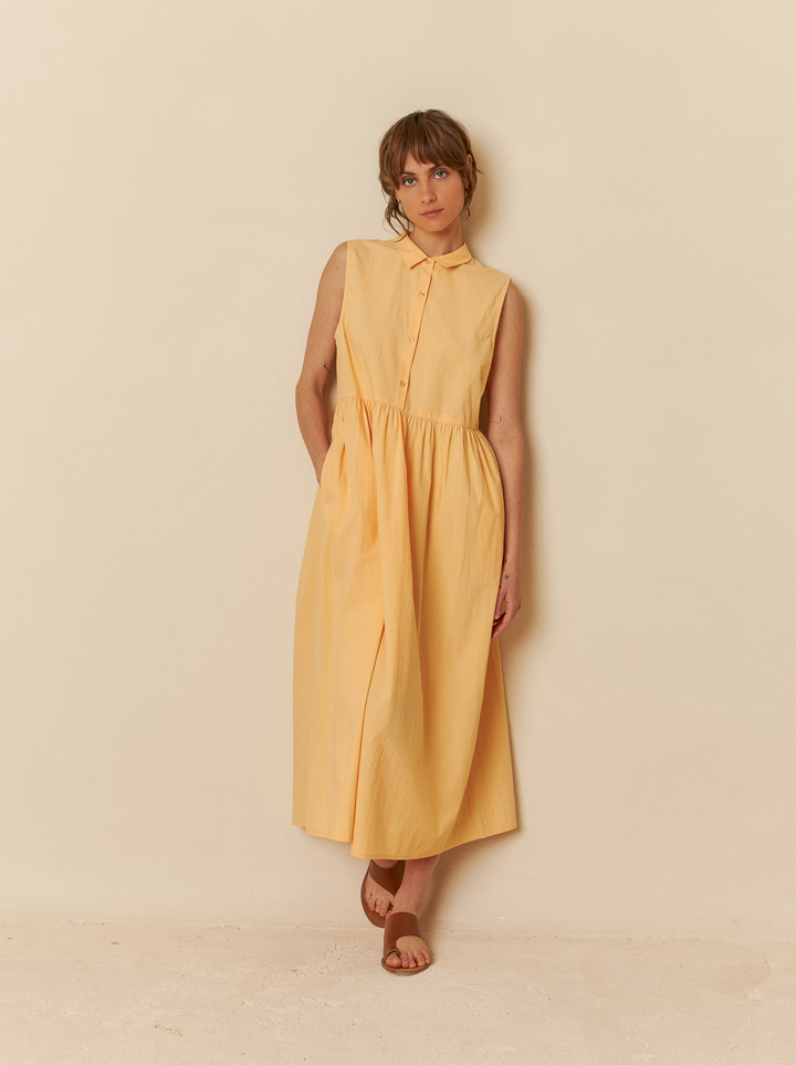 Vestido Poplin Mandarina