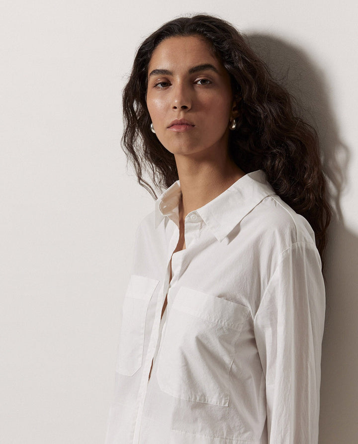 Poplin Collared-Shirt Dress