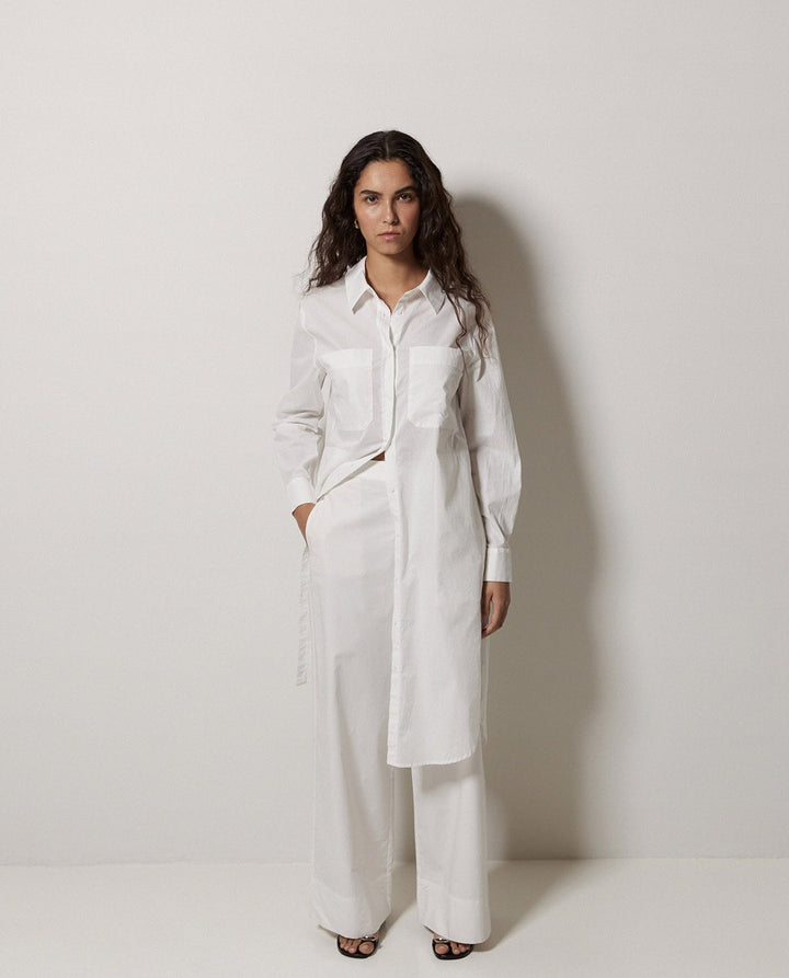 Poplin Collared-Shirt Dress