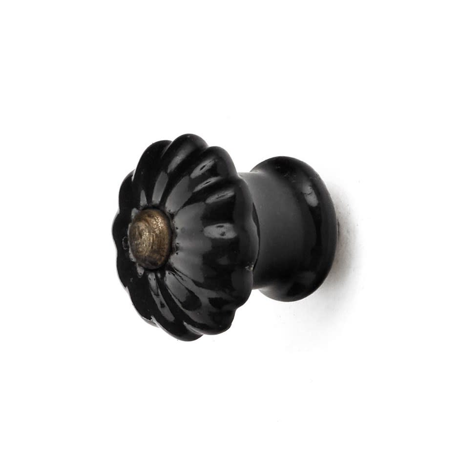Mini Ceramic Knob Black/Brass