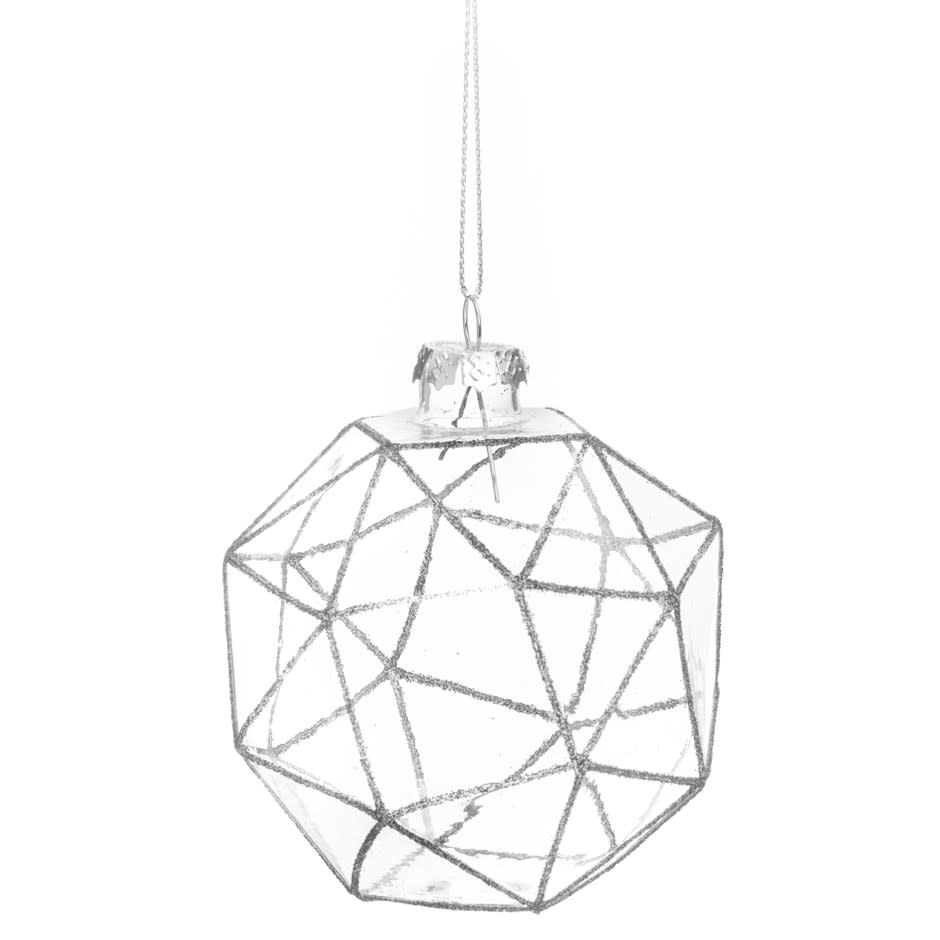 Ornament w/ Design Glass Clear