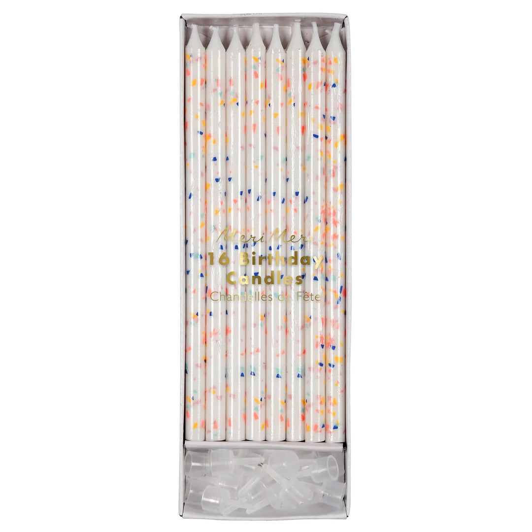 Neon Confetti Birthday Candles