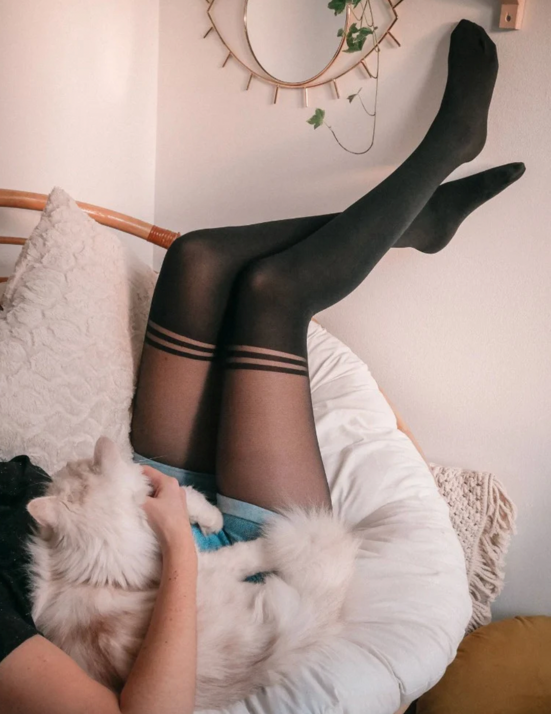 Over-The-Knee Striped Tights