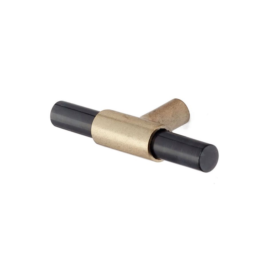Iron T Shape Pull Gold/Black