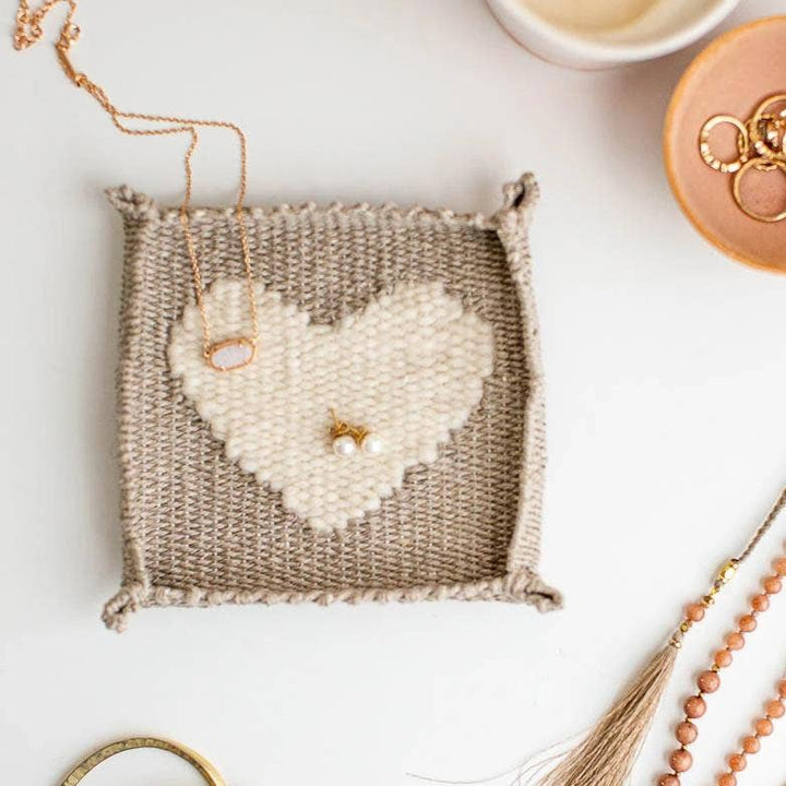 Woven Heart Jewelry Dish with Loom and Tools Kit