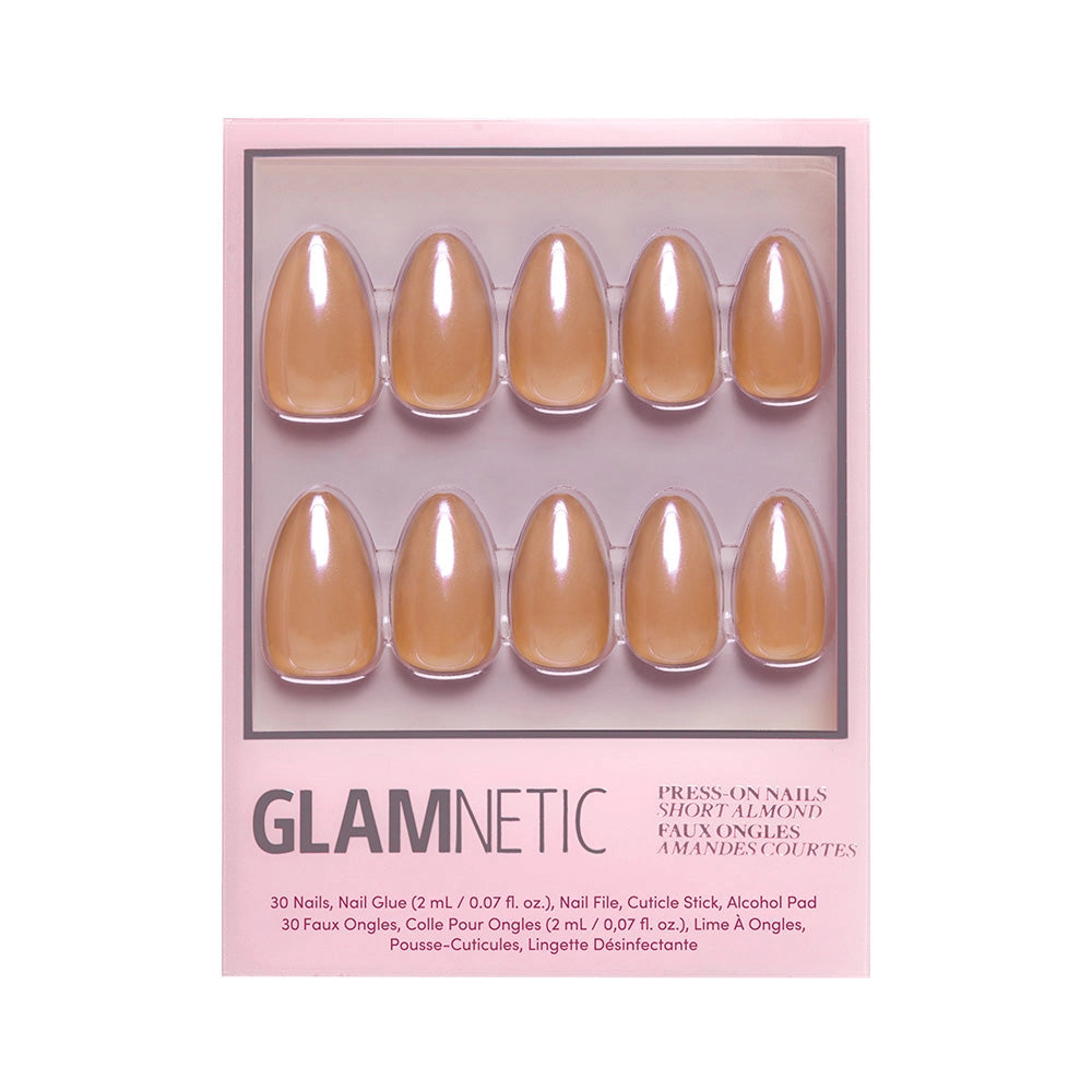 Maple Glaze Press-On Nails | Brown Taupe | Short Almond